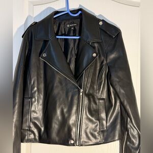 INC International Concepts Black Leather Jacket